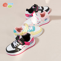 贝贝怡童鞋儿童板鞋秋季低帮女童鞋子百搭休闲鞋透气运动鞋男童 黑红 34码