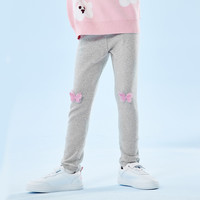 贝贝怡童装女童打底裤秋季休闲裤弹力裤子儿童纯棉女孩长裤 花灰