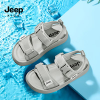 jeep25年夏季儿童凉鞋软底舒适男童凉拖海边男童沙滩鞋子 深灰色 31码鞋内长约19.8cm