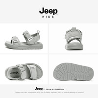 jeep25年夏季儿童凉鞋软底舒适男童凉拖海边男童沙滩鞋子 深灰色 30码鞋内长约19.2cm