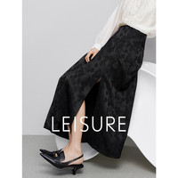 【leisure系列】夏季新中式浮雕提花百褶马面裙长半身裙女