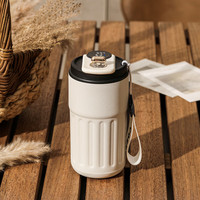 冠门 GuanMen 316不锈钢咖啡杯 450ml 白黑智能