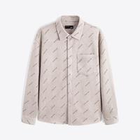 GXG 男装 双色可选满身激光印花亲肤时尚长袖衬衫外套男