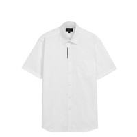 G2000男装青年装防皱衬衫男短袖棉质商务正装修身斜纹衬衣外套* 深蓝/75 07/190