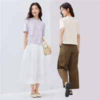  GIORDANO/佐丹奴 侧开叉 女士短袖T恤