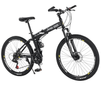 Jeep吉普自行车折叠山地男女学生24寸双减震公路单车战神-骑士黑