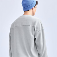 佐丹奴男装字母胶章竖纹提花针织圆领套头卫衣 01022740 02 石矿灰 S