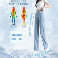 翊尚美牛仔裤女夏季2025年天丝薄款阔腿小个子宽松显瘦高腰直筒裤子 深复古【清凉冰感加长款】 M 【95-110斤】
