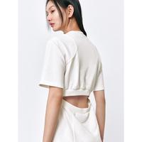 【后背镂空T恤裙】夏撞色潮流圆领连衣裙女