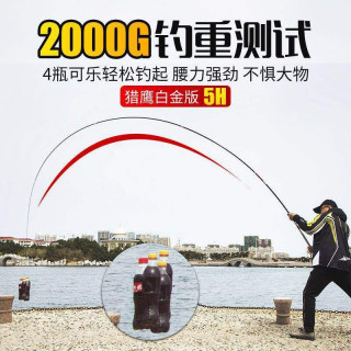 霸纹鲤 鱼竿手竿超轻超硬碳素19调5.4米米台钓竿渔具鲫鱼鲤鱼杆大五节 5.7m 5H28调+礼包