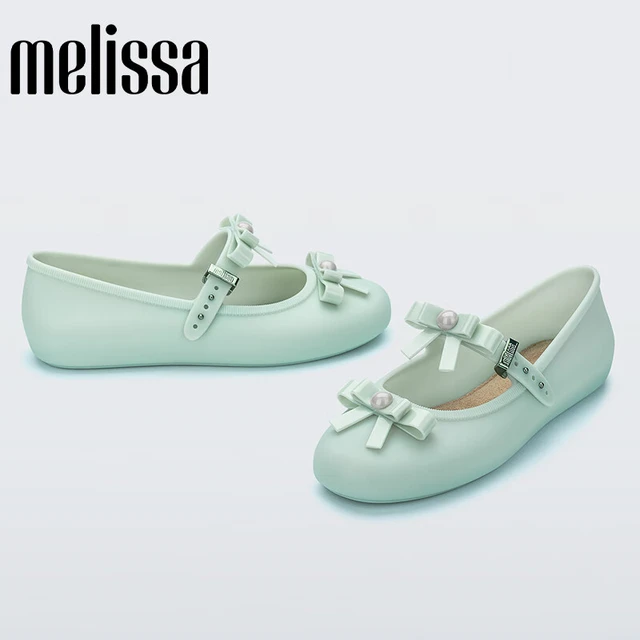 Melissa梅丽莎2025新品女士时尚蝴蝶结珍珠芭蕾浅口果冻单鞋35971