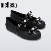 Melissa梅丽莎2025女士时尚蝴蝶结珍珠芭蕾浅口果冻单鞋35971 黑色 36 (35/36)