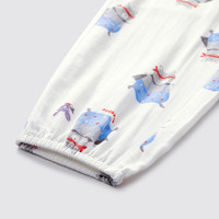 YeeHoO英氏童装儿童裤子防蚊裤夏季男女宝宝小童长裤户外休闲束脚裤长裤 眼镜熊【竹棉】 130 cm