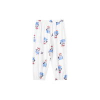 YeeHoO英氏童装儿童裤子防蚊裤夏季男女宝宝小童长裤户外休闲束脚裤长裤 眼镜熊【竹棉】 120 cm