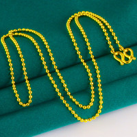 刘大文黄金项链9999足金男女款光珠链珠珠链蹦迪珠纯金链子真金子豆豆链 重约5.72-5.82g(含工费30)长43-47
