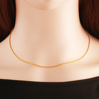 刘大文黄金项链9999足金男女款光珠链珠珠链蹦迪珠纯金链子真金子豆豆链 重约5.73-5.83g(含工费30)长43-47