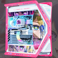 华硕(ASUS)ROG GR701 创世神机箱 吹雪机箱 EVA明日香联名台式机箱ARGB灯板全塔机箱翻毛皮白色机箱 星野爱主题(粉白创世神+灯板)