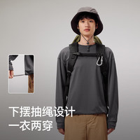 伯希和【山系】伯希和户外T恤女款Polygiene抑菌TORAY速干抗皱长袖男 象灰色 XS
