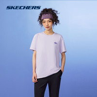 斯凯奇outlets2025男女款短袖T恤圆领舒适棉质材简约时尚印花 XS