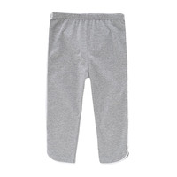 茵曼童装女童七分裤打底裤夏季薄款弹力蕾丝花边休闲裤子 花灰色 160