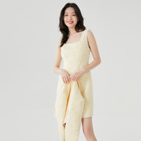 VEROMODA连衣裙优雅气质显瘦无袖粗花呢修身套装女 D07竹黄色-裙子 165/84A/M