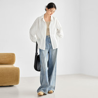 对白法式轻薄白色条纹衬衫女2025春长袖开衫小众宽松通勤上衣 白底黑条 M