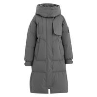 雪中飞 SNOWFLYING【可脱卸帽中长款】女式羽绒服秋冬潮流防风袖口品质时尚羽绒服女
