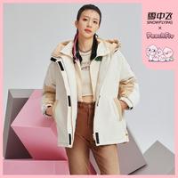 雪中飞 SNOWFLYING【年轻时尚】女式羽绒服潮流都市风秋冬保暖工装连帽外套