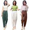  婳如嫣 天丝亚麻 女士哈伦裤