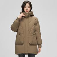 雪中飞 SNOWFLYING经典百搭秋冬保暖连帽保暖锁温宽松版型休闲女式羽绒服