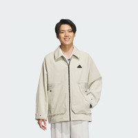 工装风灯芯绒翻领外套男adidas阿迪达斯outlets轻运动