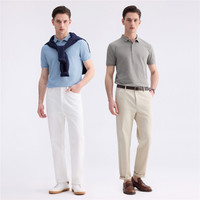 佐丹奴Polo男装撞色边珠地布针织短袖POLO 18015001 XL 08 标志白