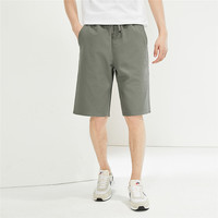 佐丹奴短裤男装纯棉梭织字母刺绣松紧腰休闲短裤 01104318 37 棕褐 XXL