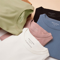 佐丹奴T恤女纯棉基础款打底衫纯棉奢滑触感圆领长袖t恤女05322805 KK KK L