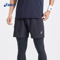 ASICS亚瑟士男子透气反光夜视跑步短裤7英寸时尚舒适透气运动短裤 黑色 XL