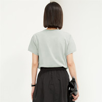 佐丹奴T恤女装纯棉针织可爱印花圆领短袖T恤 13394209 03 灰紫 S