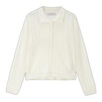 佐丹奴针织衫女装镂空微透翻领开襟毛织针织衫 13355209