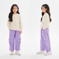 森马童装儿童针织长裤童装秋冬男童加绒温暖裤子女童洋气束脚裤子 弹力拉拉裤【茶灰】