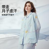 月子服春夏薄款产后睡衣秋季纱罗哺乳家居服装春秋