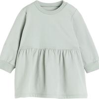 HM夏季童装女婴连衣裙纯棉长袖甜美卫衣裙1099165 浅绿色