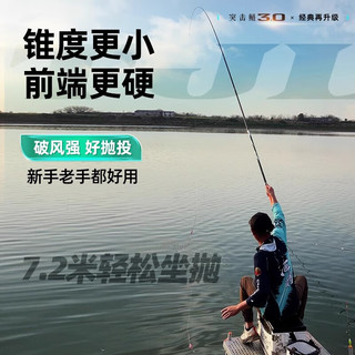 猛攻猛攻突击鲢三代鲢鳙轻量大物竿鱼竿手杆超轻超硬碳素钓鱼竿台钓竿 7.2m 突击鲢3代 【鲢鳙专攻】
