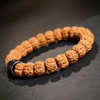 月印百川 金刚菩提手串男士款五瓣盘龙纹菩提子文玩手把件