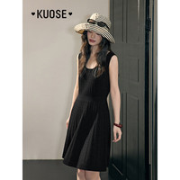 阔色（kuose）黑色气质背心裙短裙子连衣裙2025春夏季新款女吊带裙秋