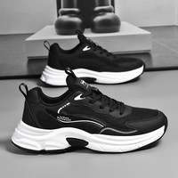 西域骆驼男鞋跑步鞋春季轻便休闲徒步鞋户外运动鞋男005W黑白40