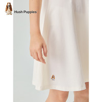 暇步士(Hush Puppies)童装儿童女大童夏季舒适时尚质感休闲甜美连衣裙 米白B 150