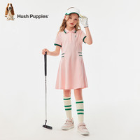 暇步士（Hush Puppies）童装儿童女大童夏季舒适时尚质感休闲甜美连衣裙 淡粉A 【宽松版】 170
