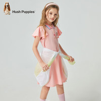 暇步士（Hush Puppies）童装儿童女大童夏季舒适时尚质感休闲甜美连衣裙 粉艾尔B 110