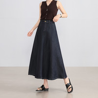 DUIBAI 高腰牛仔半身裙女夏季款显高显瘦时尚遮肉百搭大摆裙半截裙女