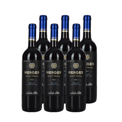 圣丽塔 智利原瓶进口 珍藏美乐干红葡萄酒  圣丽塔英雄 750ml*6 瓶 整箱装