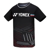 YONEX新款尤尼克斯YY羽毛球服男女短袖T恤透气速干运动上衣 男款-110254BCR-黑 L